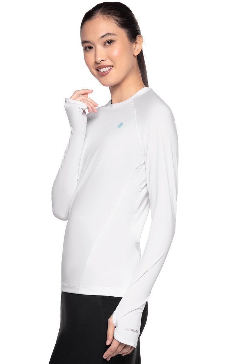 Coolibar Women's Fitness Long Sleeve T-Shirt - UPF 50+ Sun Protection - Devi in White - Image 2